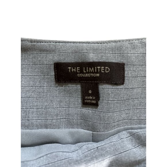 The Limited Collection Womens Pinstripe Pencil Skirt Size 0 Gray Back Slit Work - Picture 3 of 5